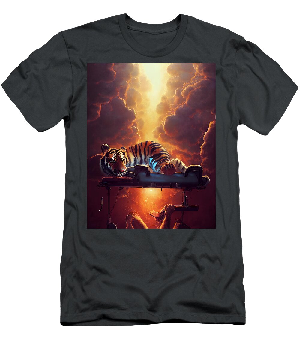 Anthropomorphic Tiger As a Paramedics Saving Life of By Asar Studios Celestial Images T-Shirt