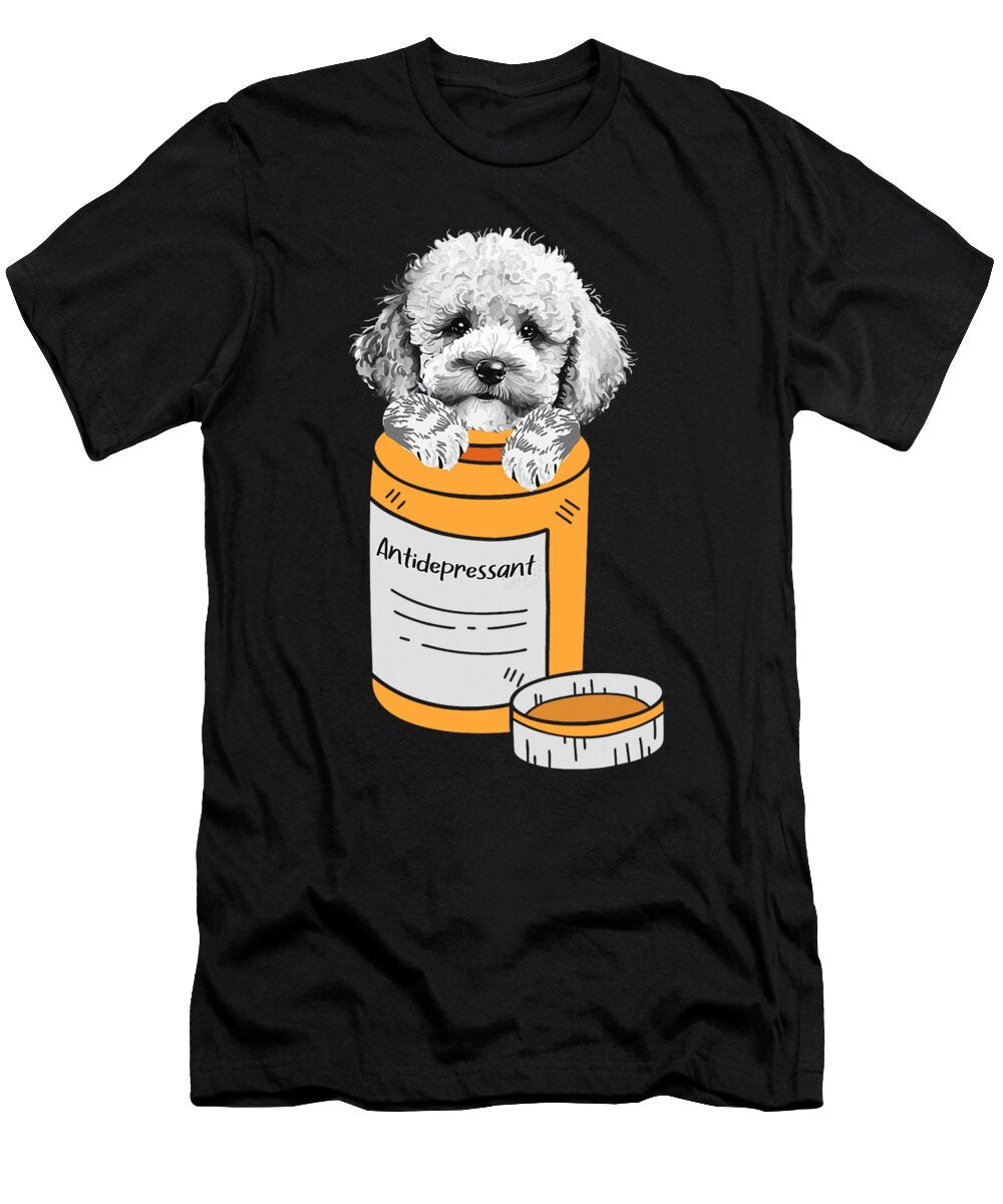 Antidepressant Poodle Owner Puppy Animal Lover Natalie Lidford T-Shirt