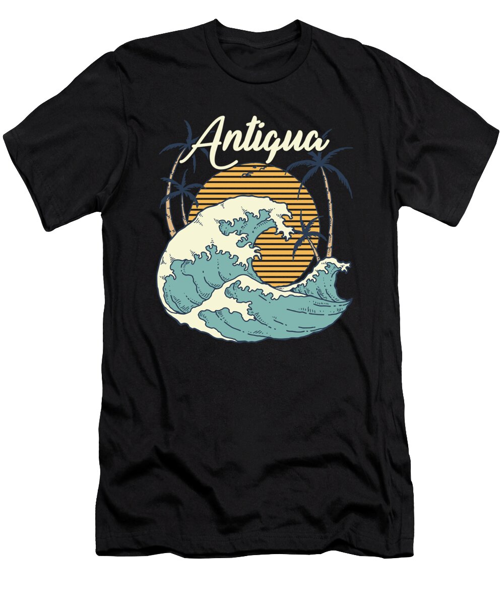 Antiguan Diver Surf Boarding Surfer Beach Waves Antigua Summer Vacation Gift Thomas Larch T-Shirt