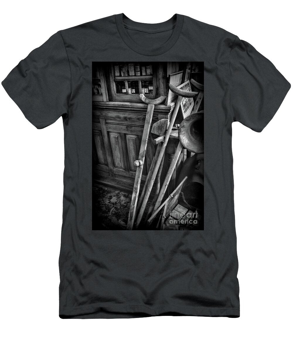 Antique Crutches in Black and White Paul Ward T-Shirt