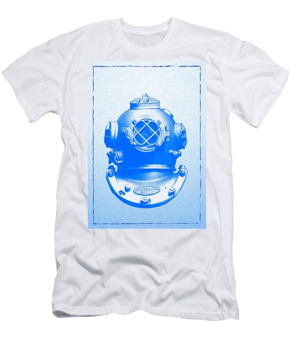 Antique Divers Helmet Blue Sandra Mcginley T-Shirt