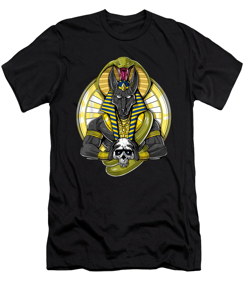 Anubis Skull Egyptian God of the Dead Ancient Shannon Nelson Art T-Shirt