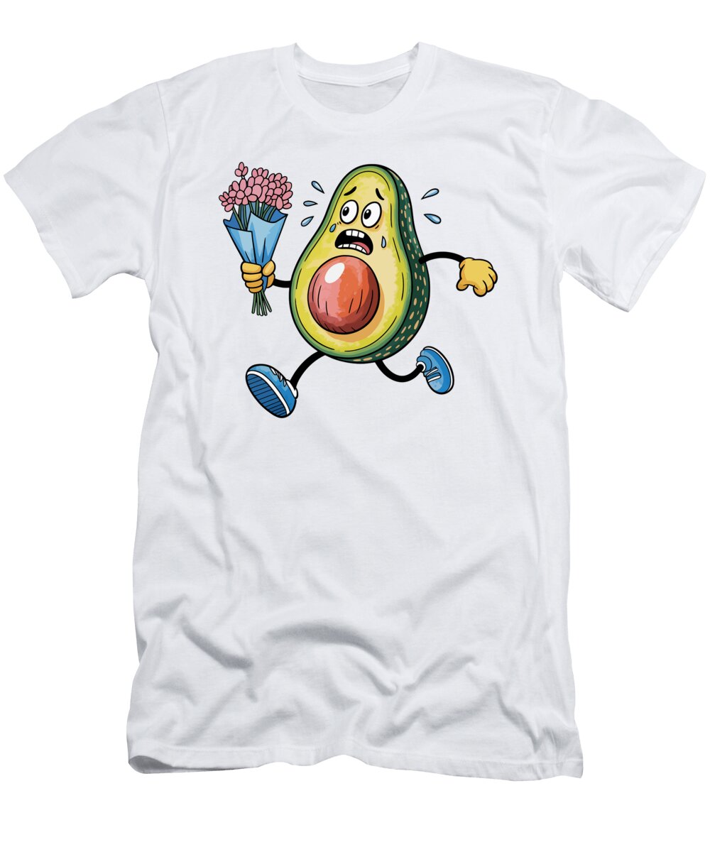 Anxious Avocado with Flowers Joanna Redesiuk T-Shirt