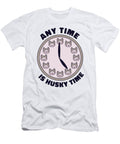 Any Time Is Husky Time Funny Clock with Husky Head Licensed Art T-Shirt