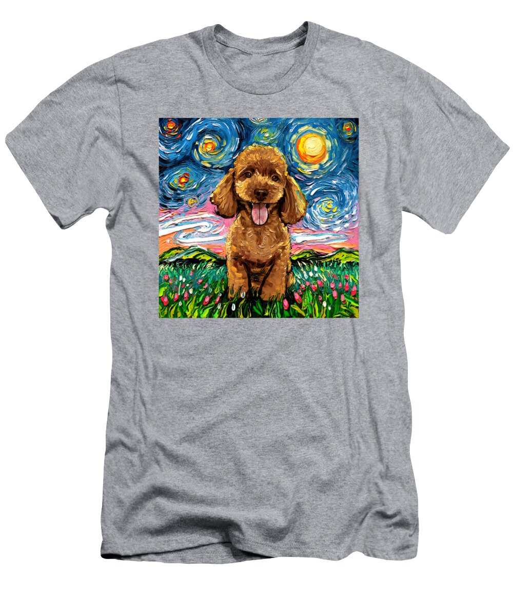 Apricot Poodle Night Hasna Palastri T-Shirt