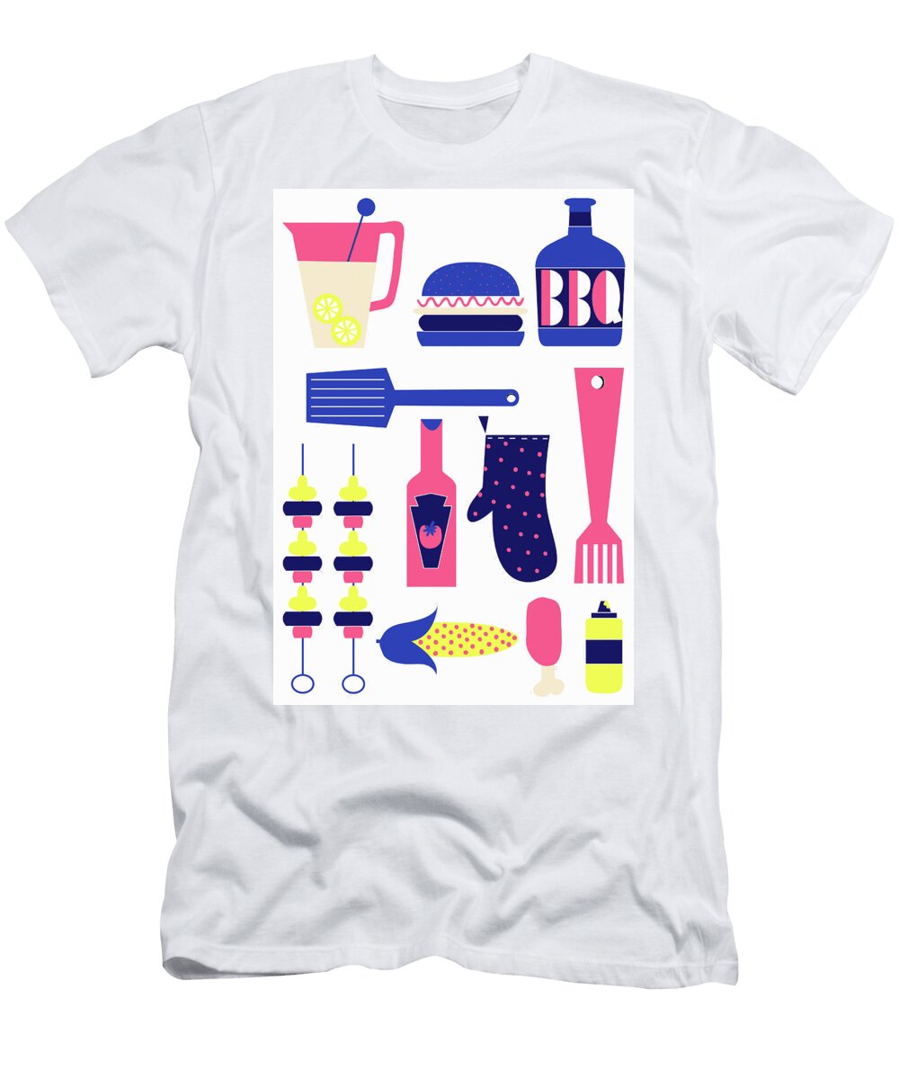 Arrangement of Barbecue Food Ikon Ikon Images T-Shirt