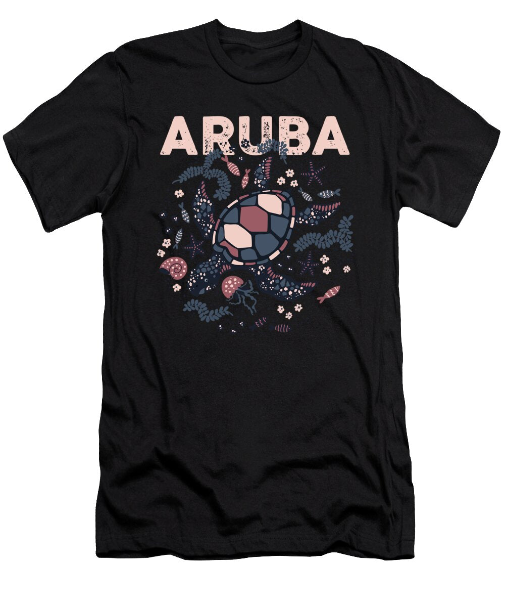 Aruba Beach Summer Beach Caribbean Cruise Trip Turtle Aruban Gift Thomas Larch T-Shirt