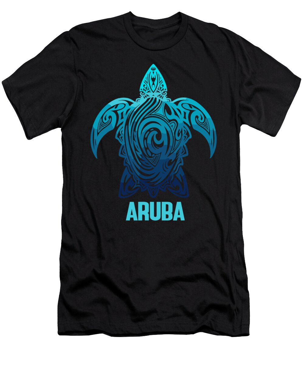 Aruba Tribal Sea Turtle Surf Surfer Scuba Diving Diver 1 T-Shirt