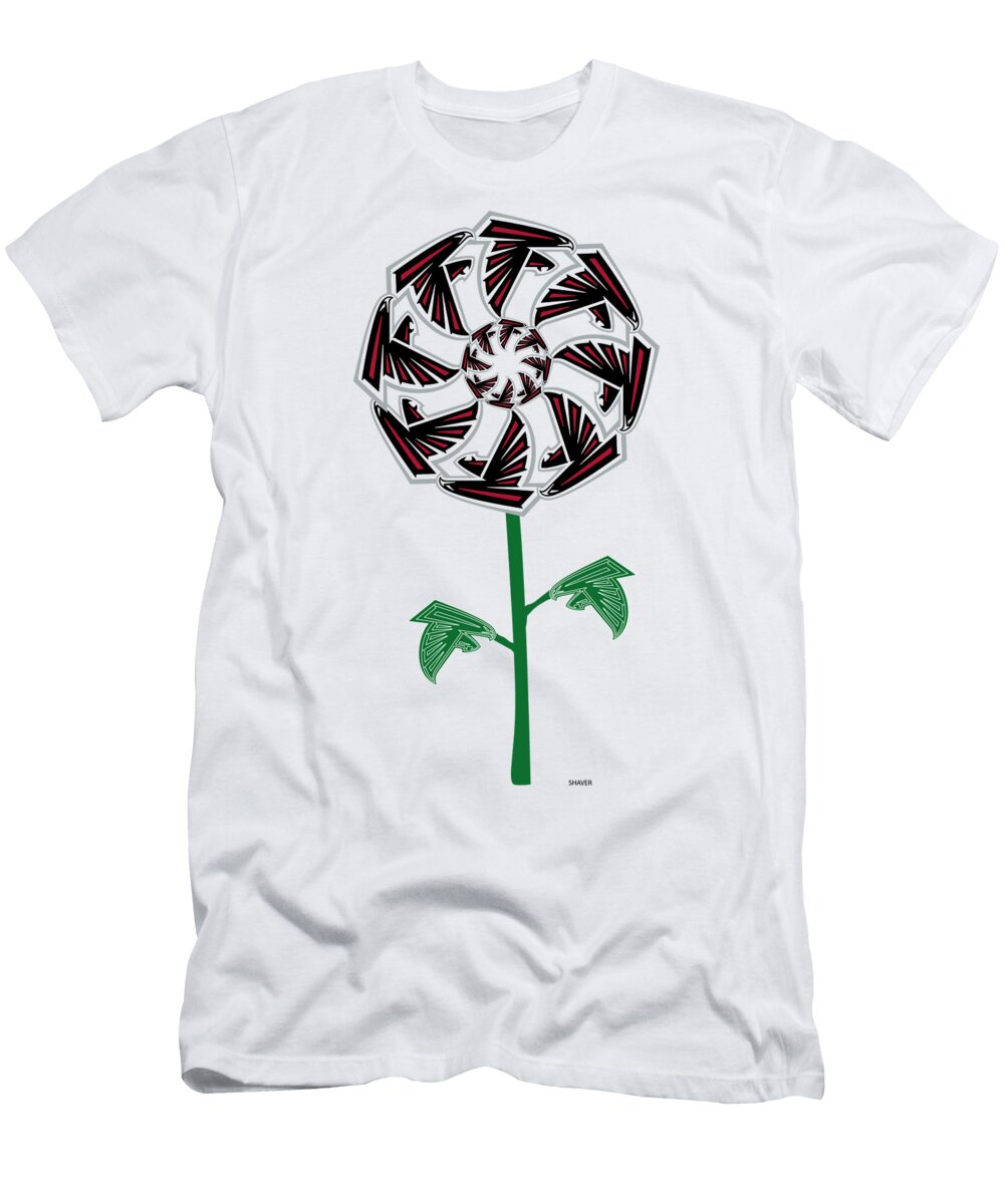 Atlanta Falcons NFL Football Team Logo Flower Steven Shaver T-Shirt