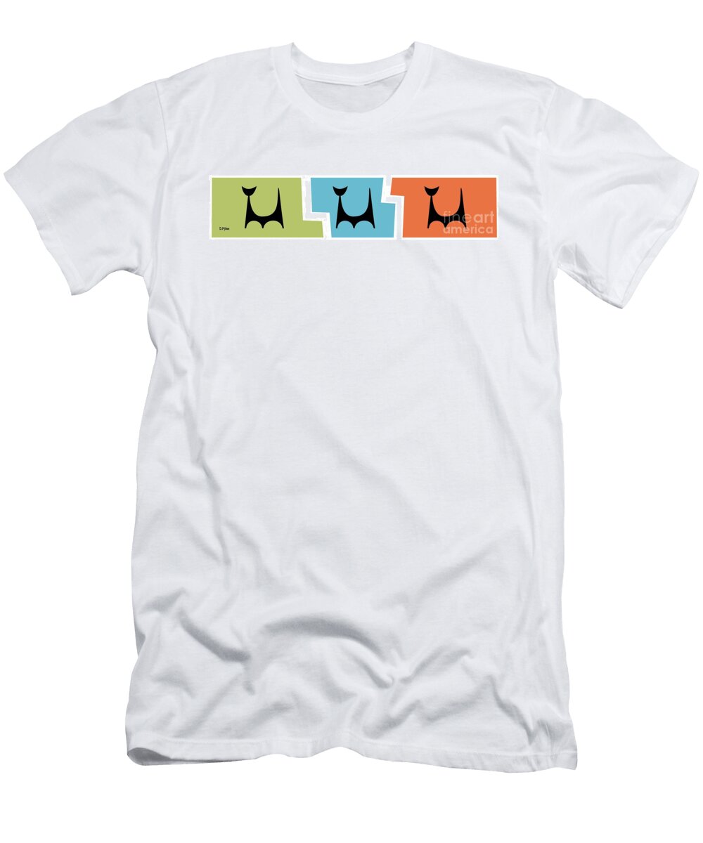 Atomic Cat Trio Green Blue Orange Donna Mibus T-Shirt