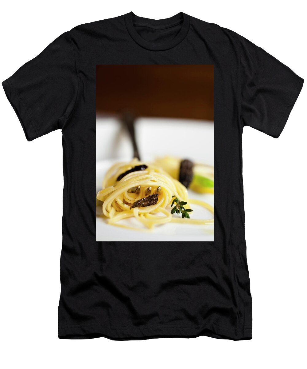 Austria Tyrol Otztal Valley Solden Spaghetti with Morelle Mushrooms At Central Hotel Solden Stefano Scata T-Shirt