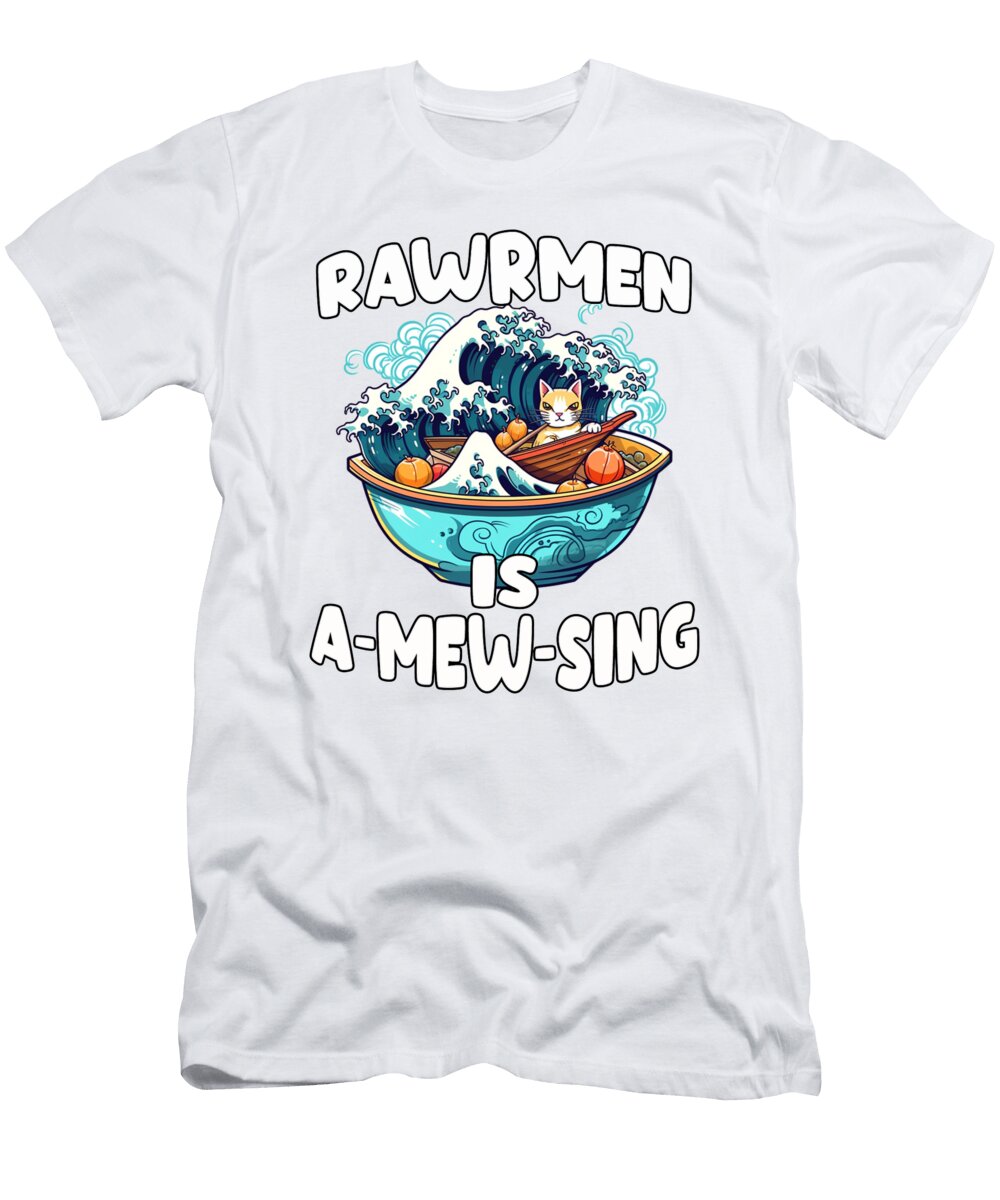 Authentic Ramen Anime T Otakus Cats Fans Benjamin Burkert T-Shirt