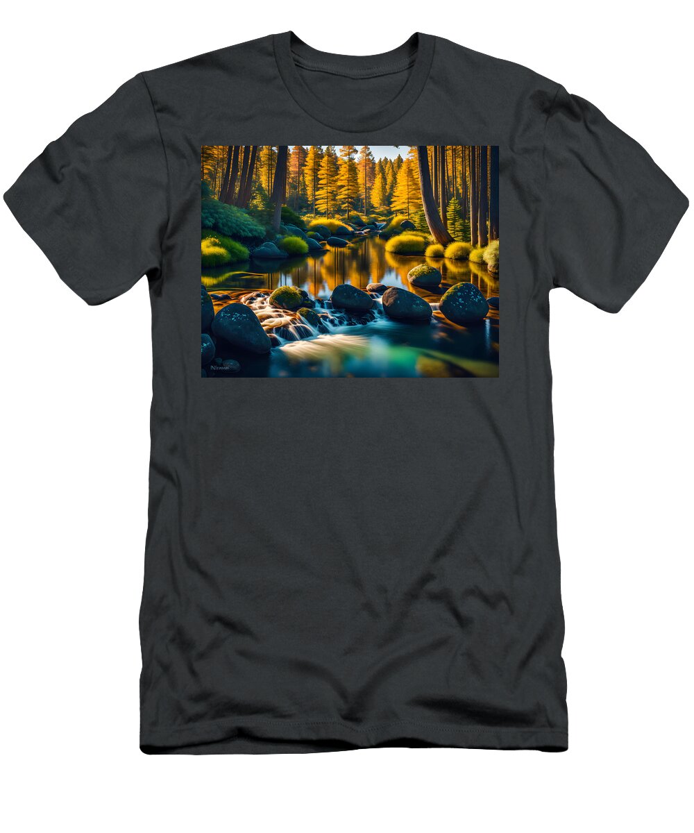 Autumn River Sunshine Bob Smerecki T-Shirt