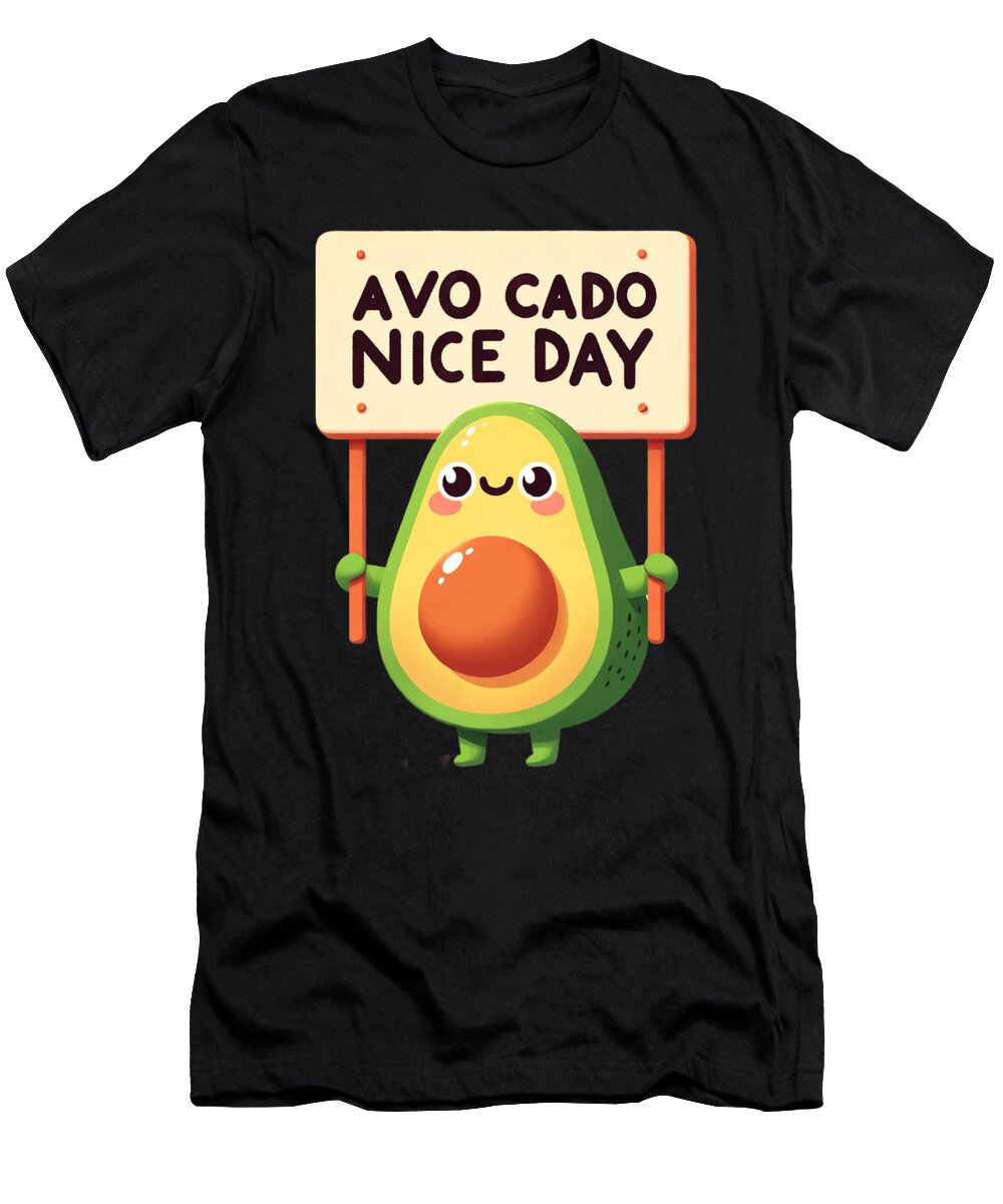 Avo Nice Day I Funny Vegan Cartoon Avocado Maximus Designs T-Shirt