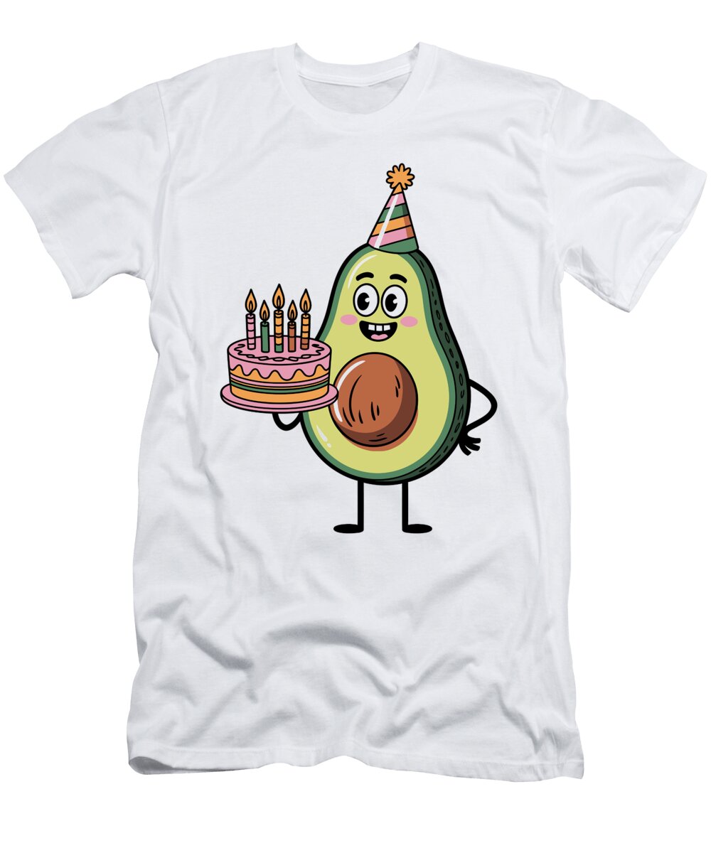 Avocado Celebrates with Birthday Cake Joanna Redesiuk T-Shirt