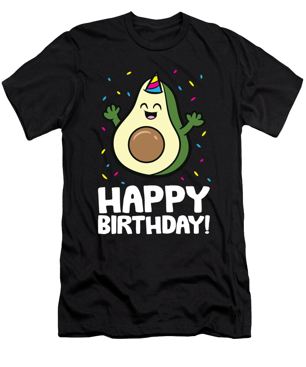Avocado Happy Birthday Funny Avocado Birthday Eq Designs T-Shirt