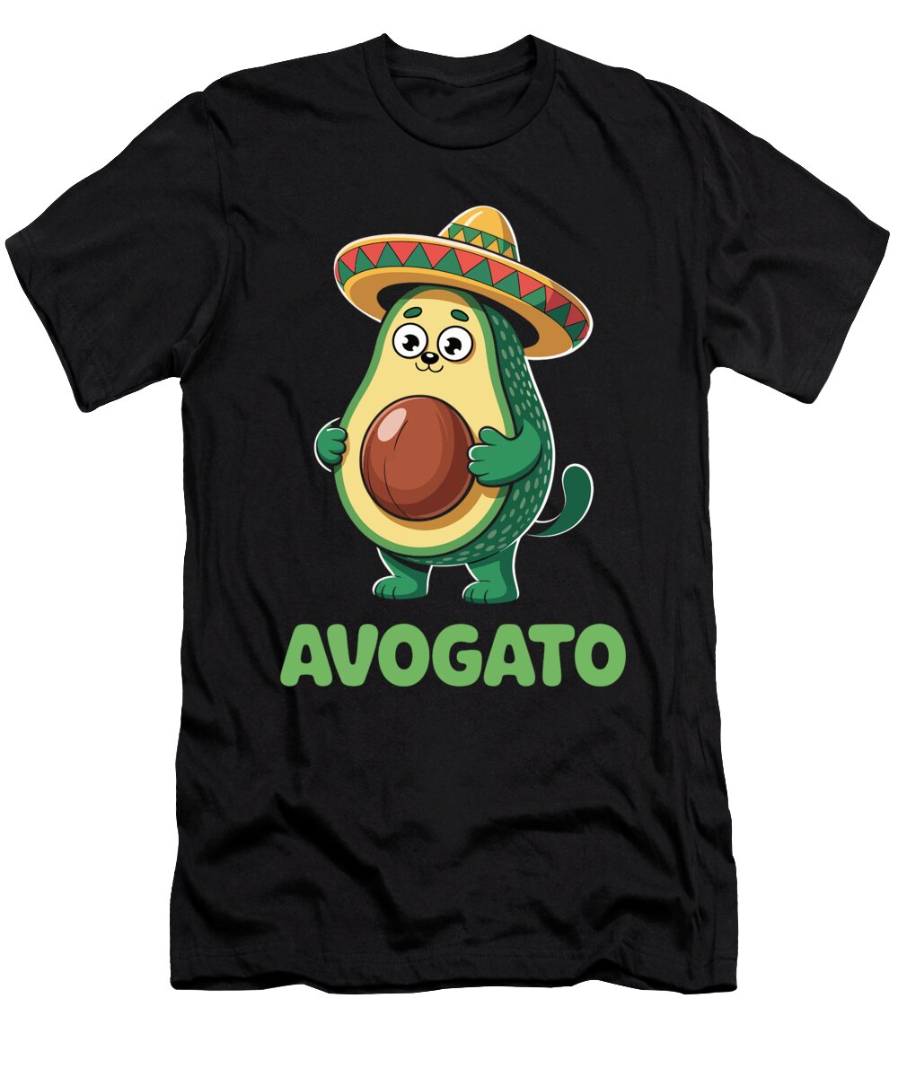 Avocado in Sombrero Cartoon Joanna Redesiuk T-Shirt