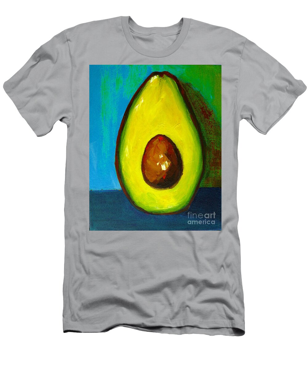 Avocado Modern Art Kitchen Decor Blue Green Background Patricia Awapara T-Shirt