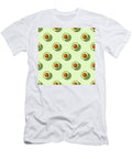 Avocado on Green Background Pattern Top View Flat Lay Natalia Klenova T-Shirt