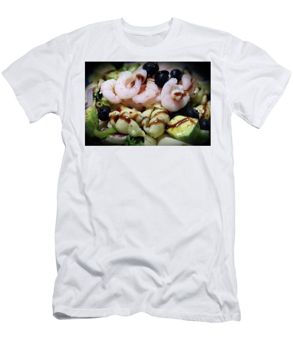 Avocado Pasta Shrimp Onion Blueberries Johanna Hurmerinta T-Shirt
