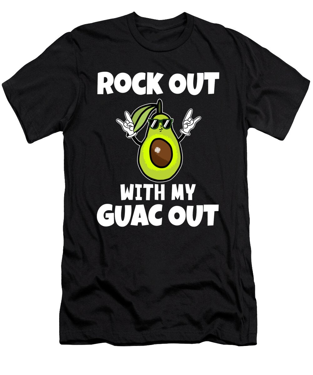 Avocado Rocker Rock Out with My Guac Out Kanig Designs T-Shirt