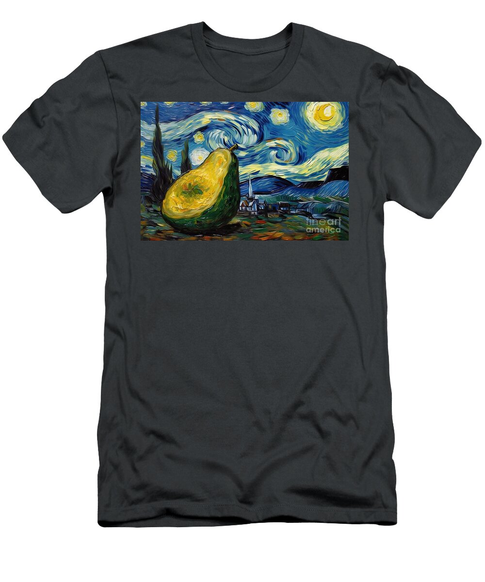 Avocado Starry Night Painting N Akkash T-Shirt