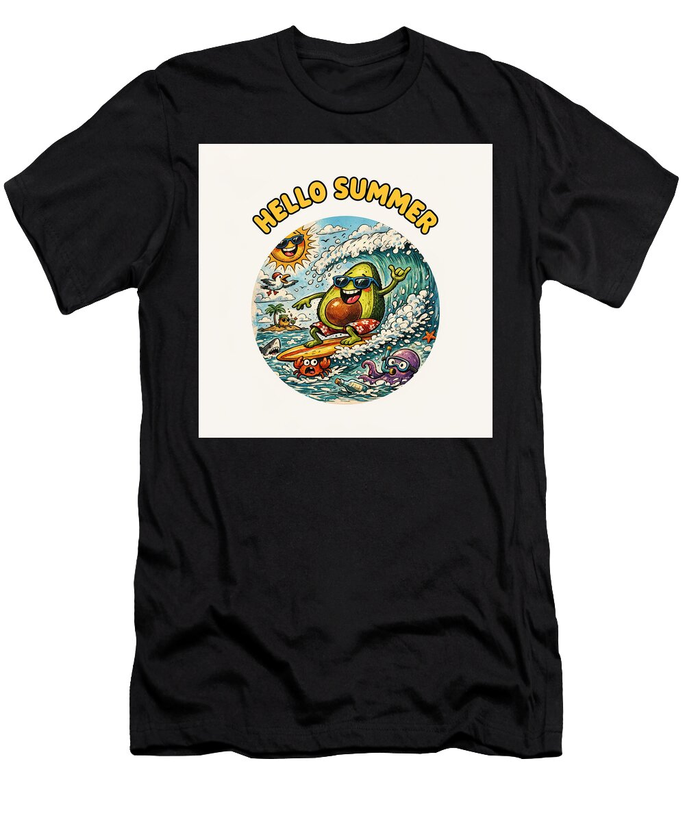 Avocado Surfing Adventure Mounir Khalfouf T-Shirt