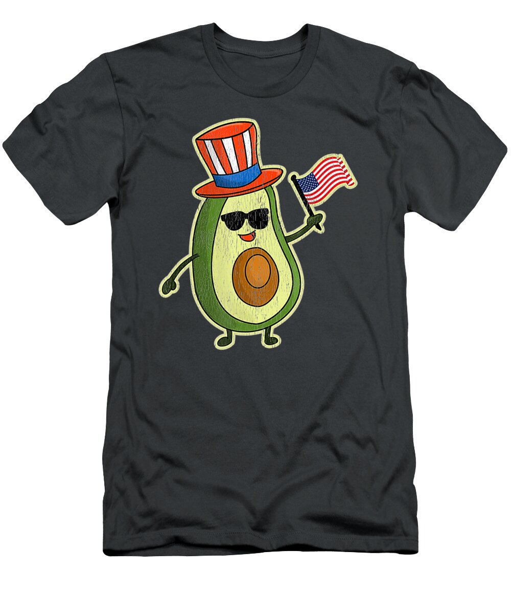Avocados Celebrating Independence Day Holding Handsley Nguyen T-Shirt