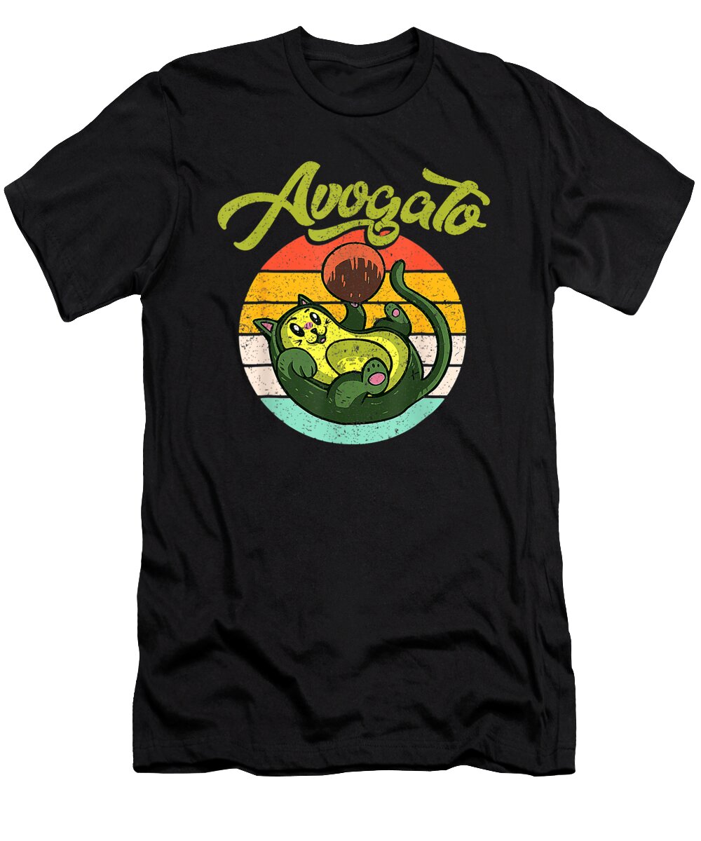 Avogato Cat Avocado Retro Spanish Mexican Cinco De Mayo Dhbubble T-Shirt