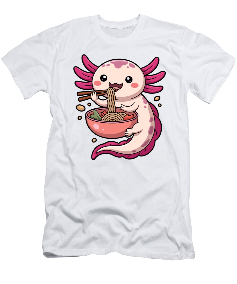 Axolotl Enjoying Ramen Noodles Joanna Redesiuk T-Shirt
