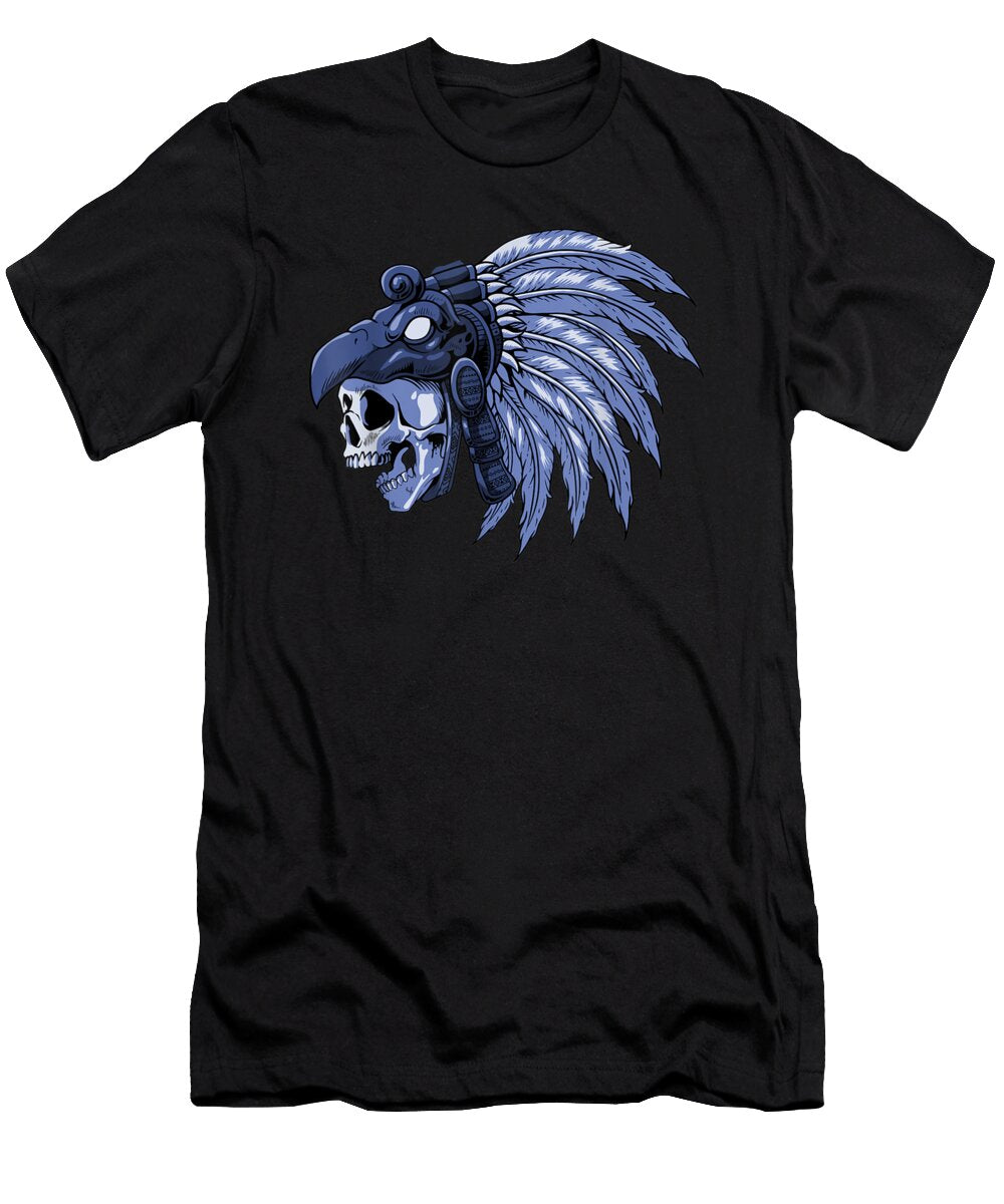 Aztec Inca Maya Culture Art Skull Warrior Shannon Nelson Art T-Shirt