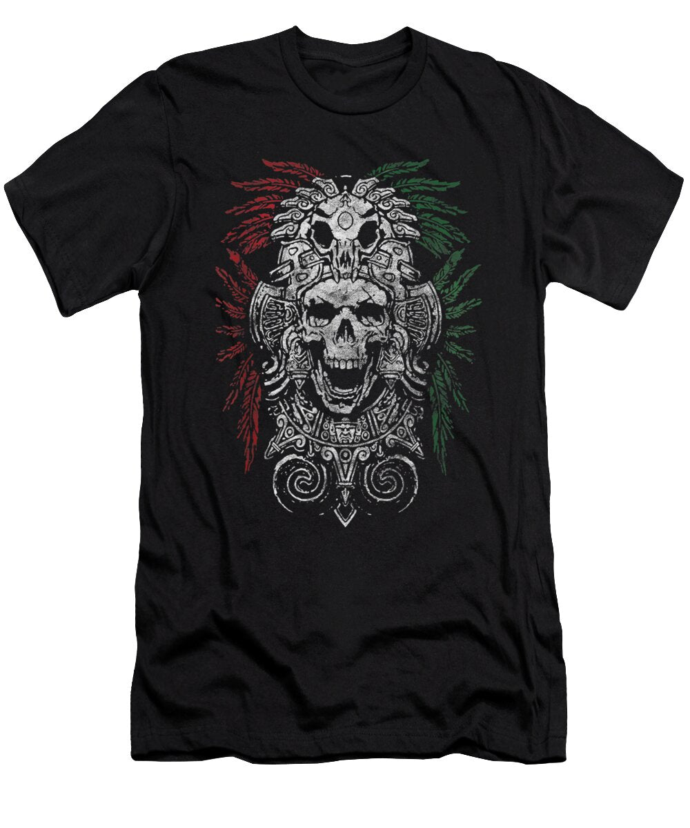 Aztec King Mexican Skull Mask Design Shannon Nelson Art T-Shirt