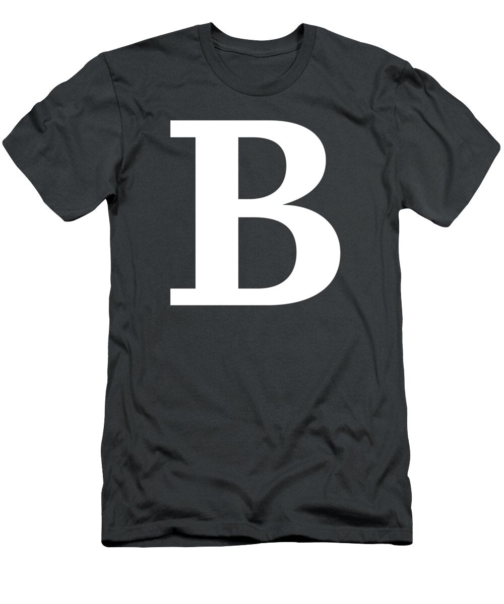 B in White Typewriter Style Custom Home Fashions T-Shirt