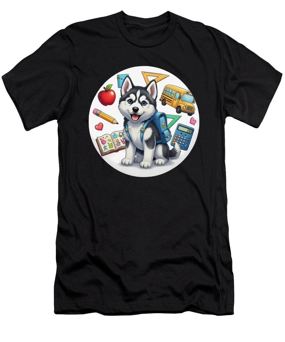 Back to School Siberian Husky Dog Boys Girls Sophie Eleanor T-Shirt