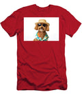 Background White Season Summer Dress Hawaii Top Sunglasses H Wears Dog Poodle Toy Brown Smiling Adorable an Pet Beach Hat Funny Vacation Isolated Animal Puppy Holiday Happy Travel Humor Hot Fashion N Akkash T-Shirt