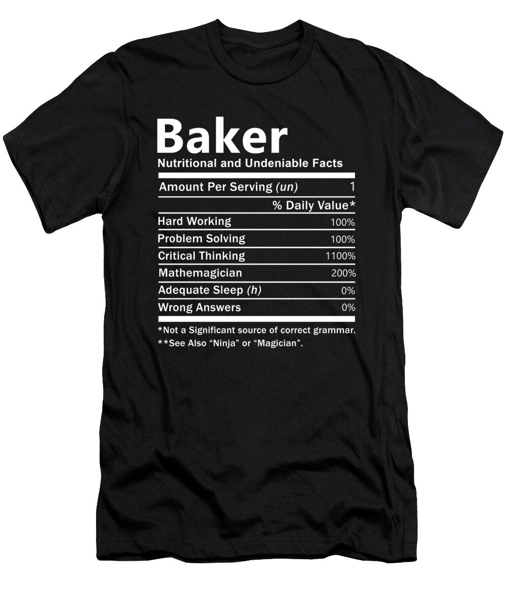 Baker Nutrition Factors Gift Item Shi Hu Kang T-Shirt