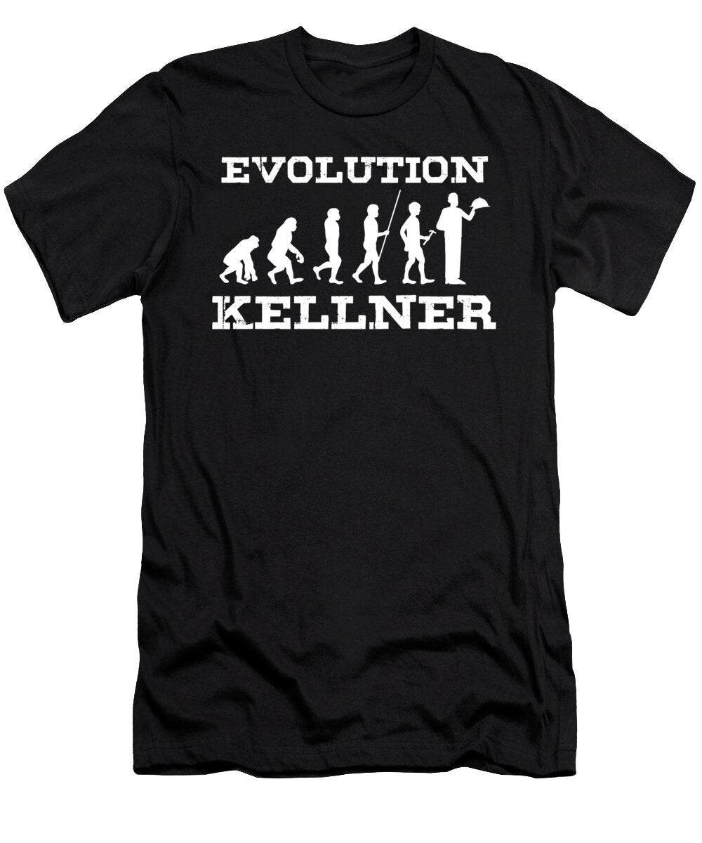 Bar Waiting Staff Restaurant Waitress Server Gift Evolution Waiter Thomas Larch T-Shirt