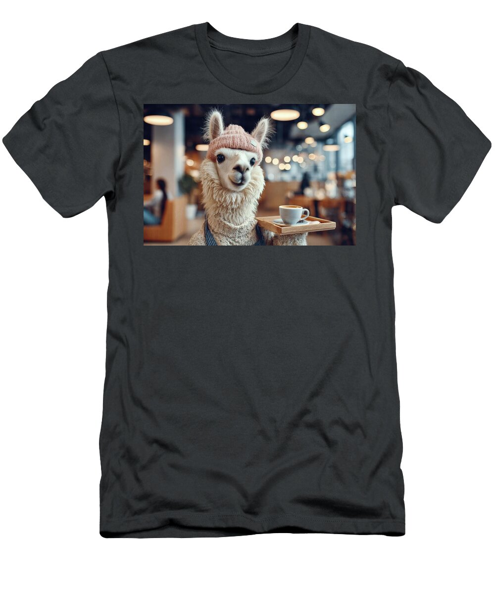 Barista Alpaca Coffee Break in Style Matthias Hauser T-Shirt
