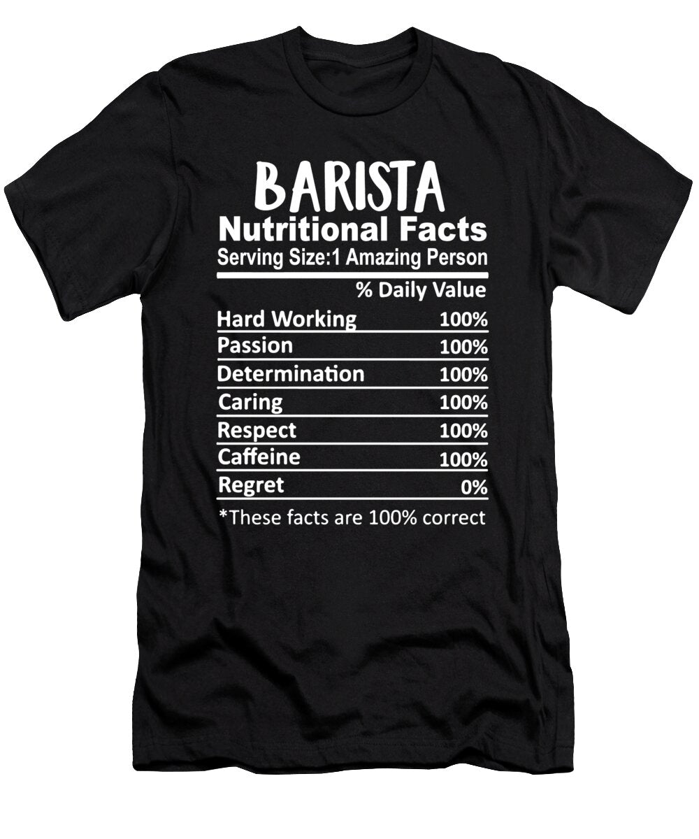 Barista Nutrition Facts Funny Jensen Cena T-Shirt