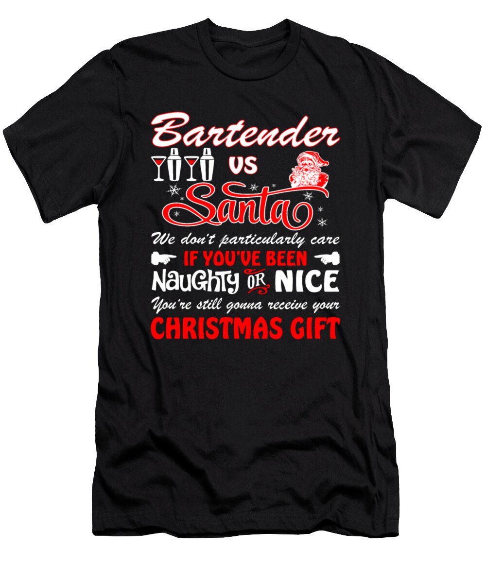 Bartender and Santa Christmas Gift Tinh Tran Le Thanh T-Shirt