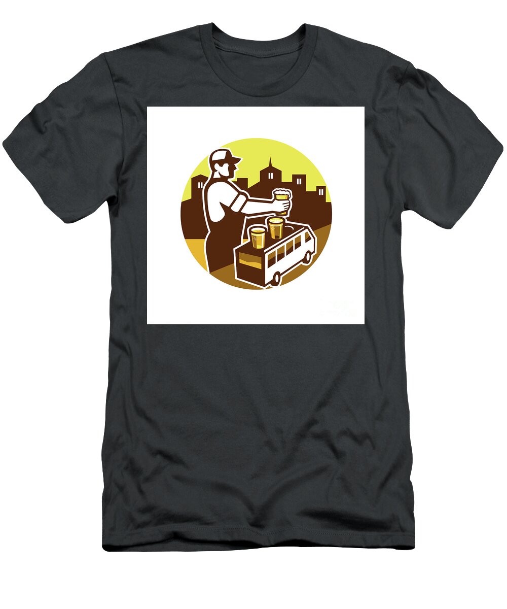 Bartender Beer City Van Circle Retro Aloysius Patrimonio T-Shirt