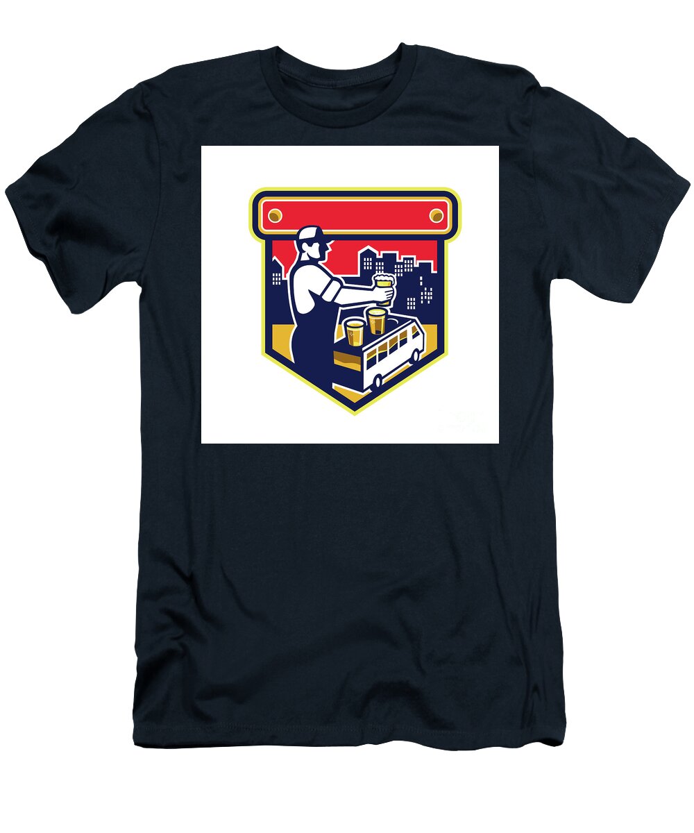 Bartender Beer City Van Crest Retro Aloysius Patrimonio T-Shirt