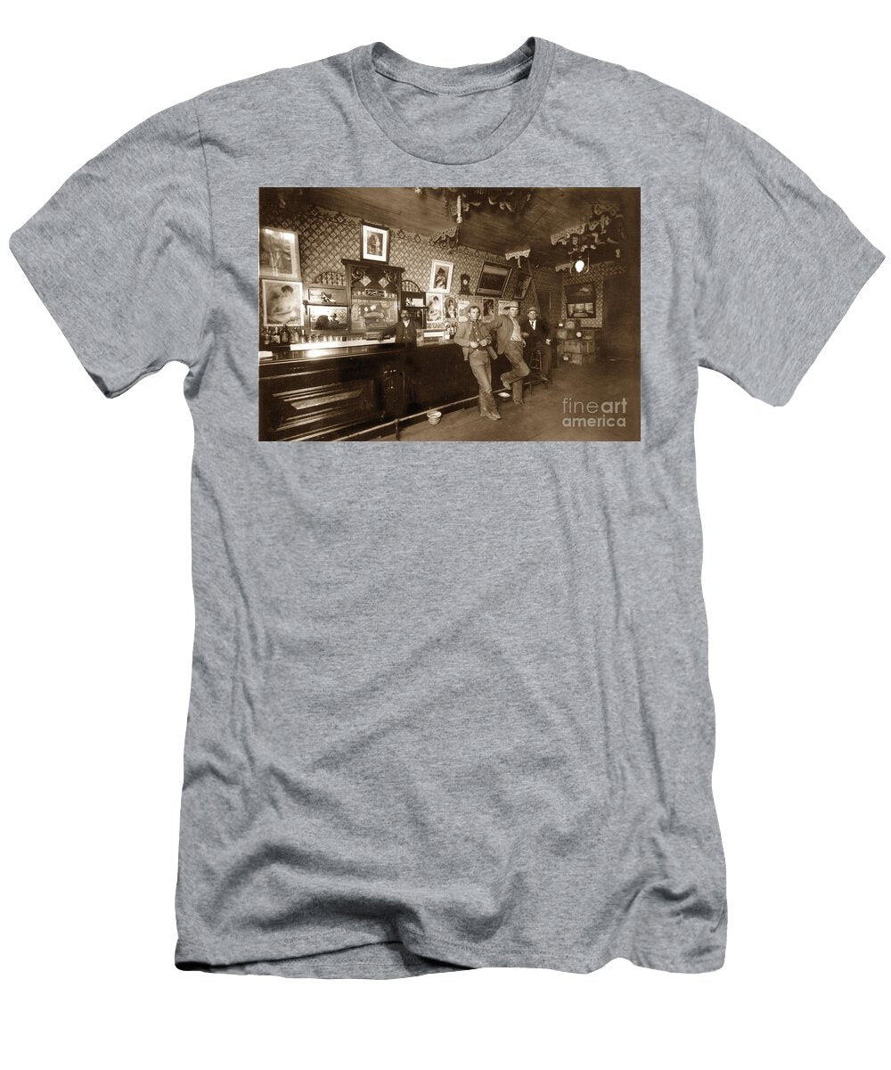 Bartender Behind Bar Interior Feb1910 California Views Mr Pat Hathaway Archives T-Shirt