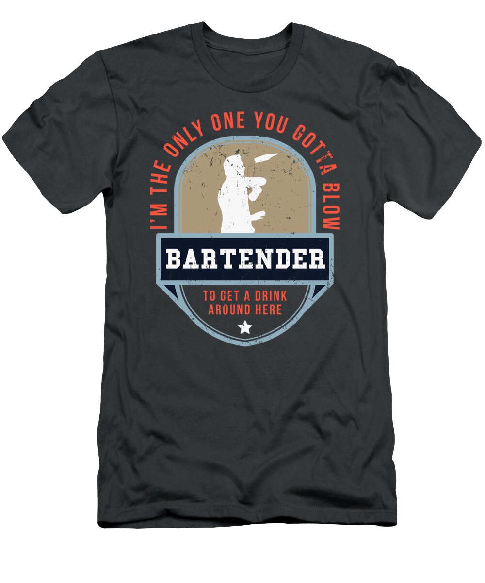 Bartender for Men Women Tapster Chef Barman Crazy Squirrel T-Shirt