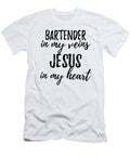 Bartender in My Veins Jesus in My Heart Funny Christian Coworker Gift Funny Gift Ideas T-Shirt