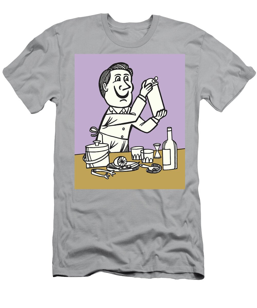 Bartender Mixing Cocktails Csa Images T-Shirt