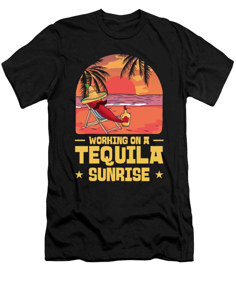 Bartender Mixing Tequila Sunrise Drinking Toms Store T-Shirt