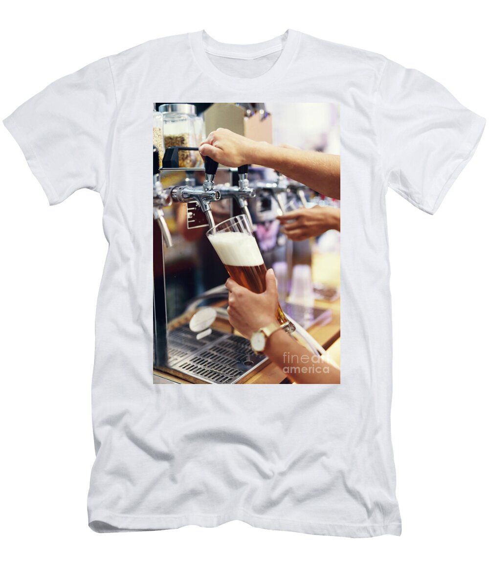 Bartender Pouring Craft Beer From a Tap At Beerfest Michal Bednarek T-Shirt