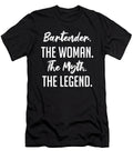 Bartender the Woman the Myth the Legend Funny Secret Santa Cal Nyto T-Shirt