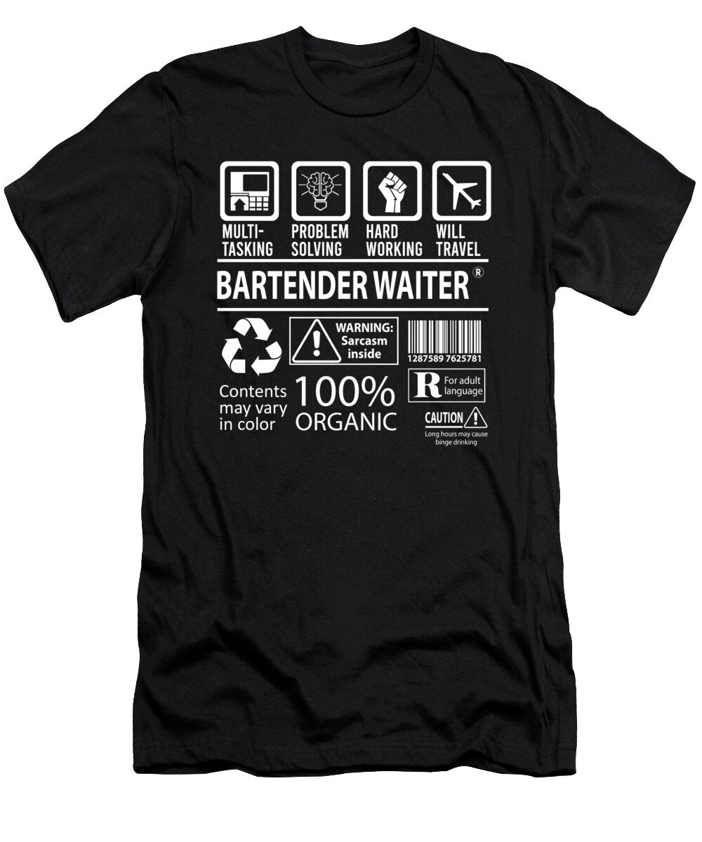Bartender Waiter Multitasking Job Title Gift Item Shi Hu Kang T-Shirt